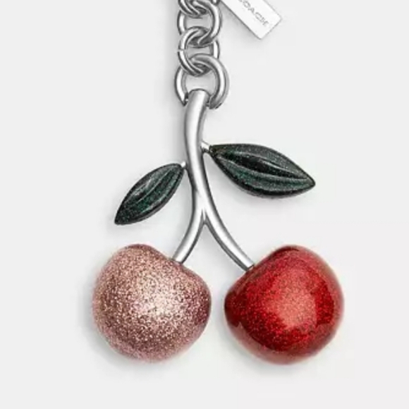 New! Cherry Bag Charm 🍒Silver/Pink Multi 🩷🩷 - Picture 4 of 5